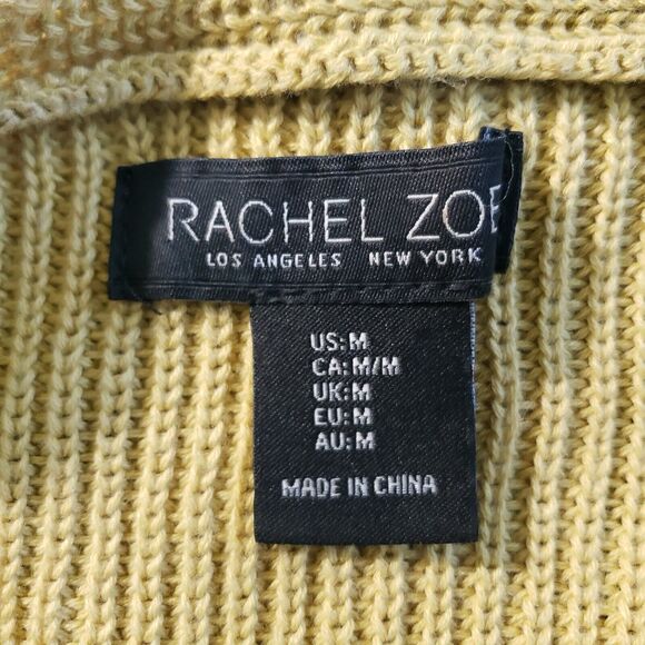 Rachel Zoe Knit Sweater Women's Medium Golden Yellow Long Sleeve V-Neck Tunic - Picture 5 of 9